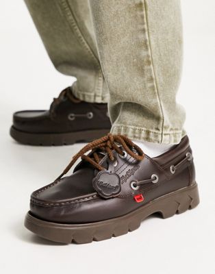 Kickers lennon boat shoes in brown exclusive to asos  - ASOS Price Checker