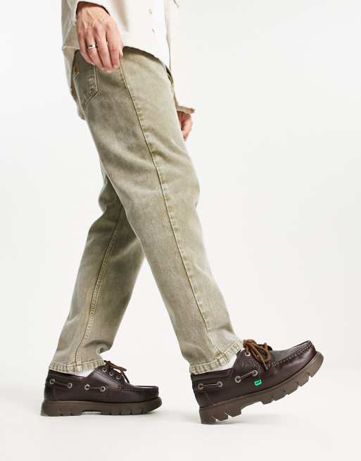 Kickers lennon boat shoes in brown exclusive to ASOS | ASOS display picture 3