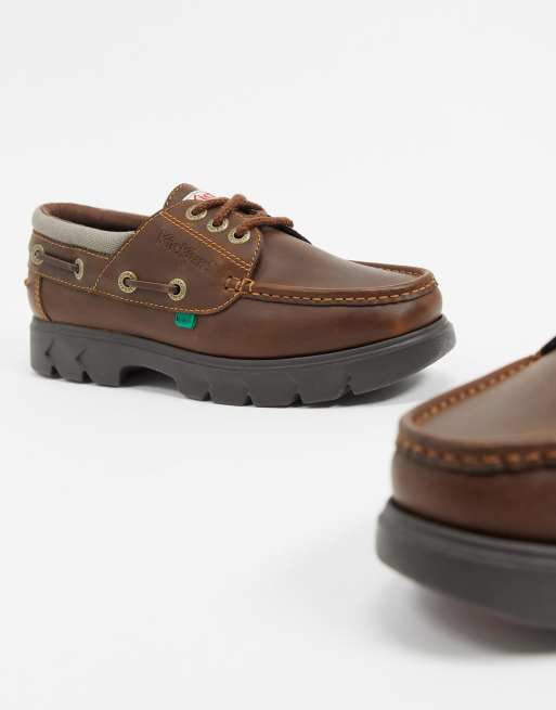 Kickers lennon boat shoes in brown exclusive to ASOS