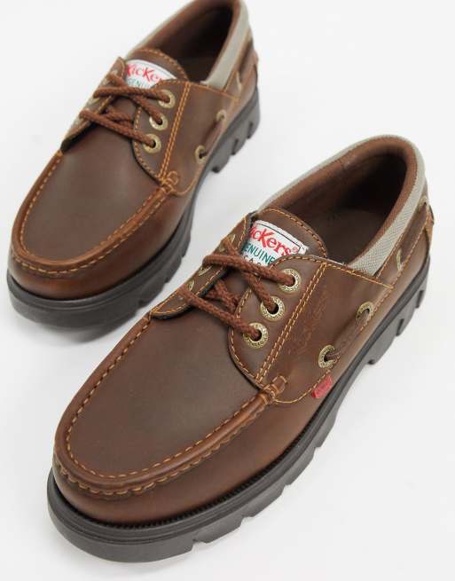 Kickers lennon boat shoes in brown exclusive to ASOS