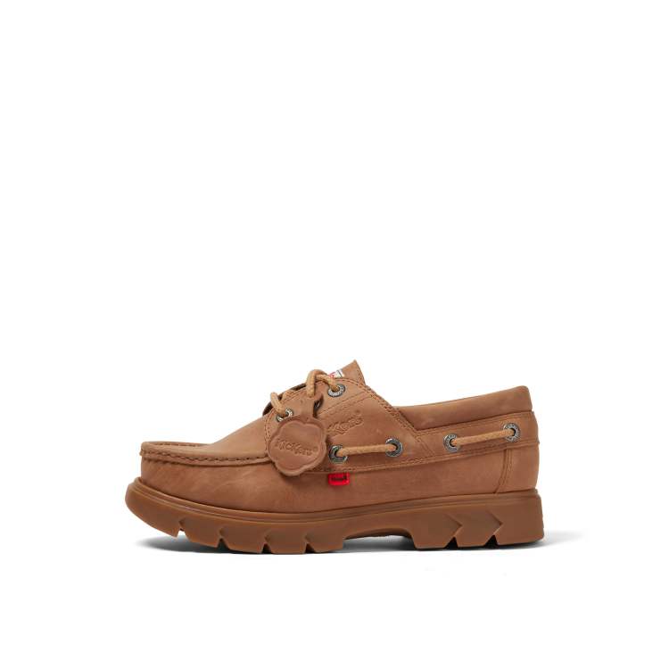 Kickers Brown Lennon Genuine Moccasins BoatShoe Genuine Leather AM Mens Size 11. Kickers Lennon boat shoes in brown exclusive to ASOS | ASOS main image 4