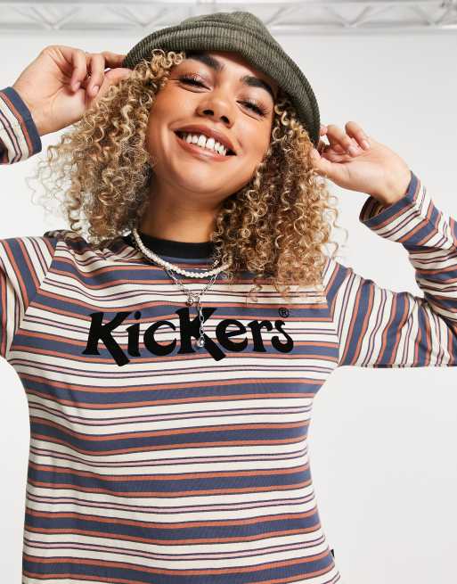 Kickers – Locker geschnittenes, langärmliges Shirt mit Logo vorne und Retro-Streifen, 3 von 4