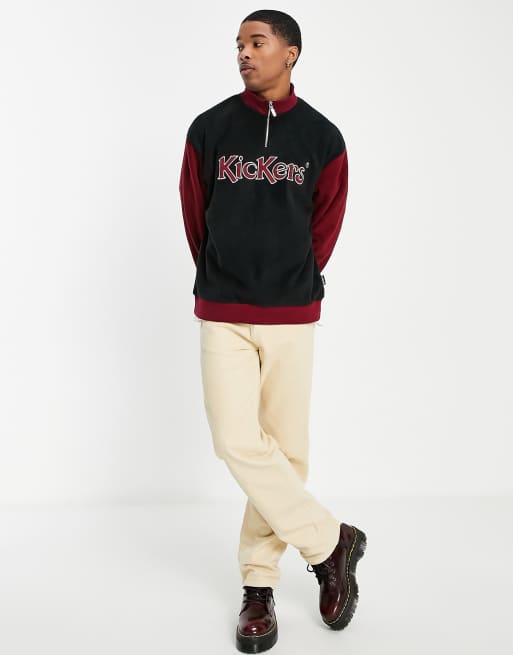 Kickers logo half zip sweatshirt in black | ASOS