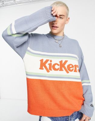Kickers logo knitted jumper in orange