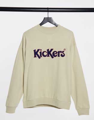 Kickers Logo Sweatshirt In Ecru-white In White