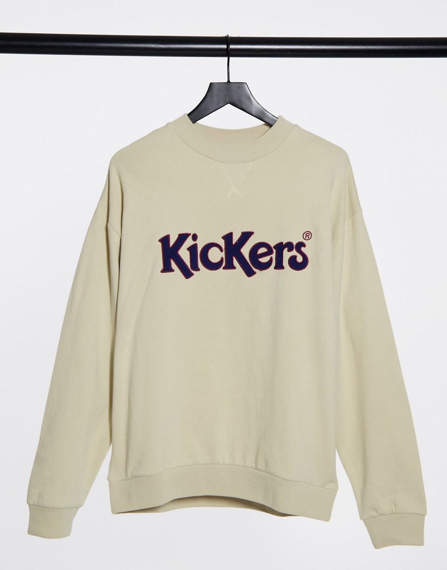 Kickers logo sweatshirt in ecru-White