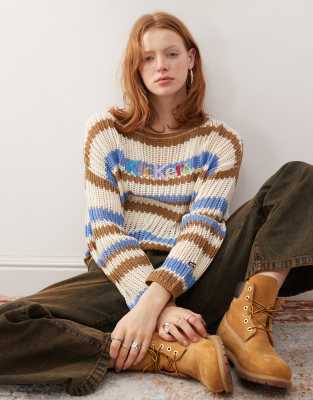 Kickers Kickers loose fit open knit retro stripe knit-Multi