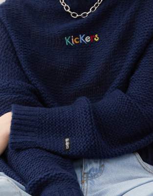 Kickers Loose Fit Thin Knit Sweater In Blue