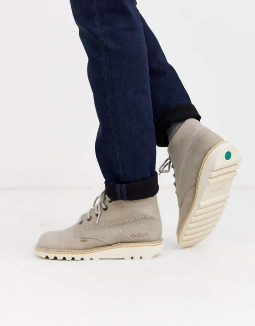 morgen Vervelen ethiek Kickers mens kick hi leather boot in gray | ASOS