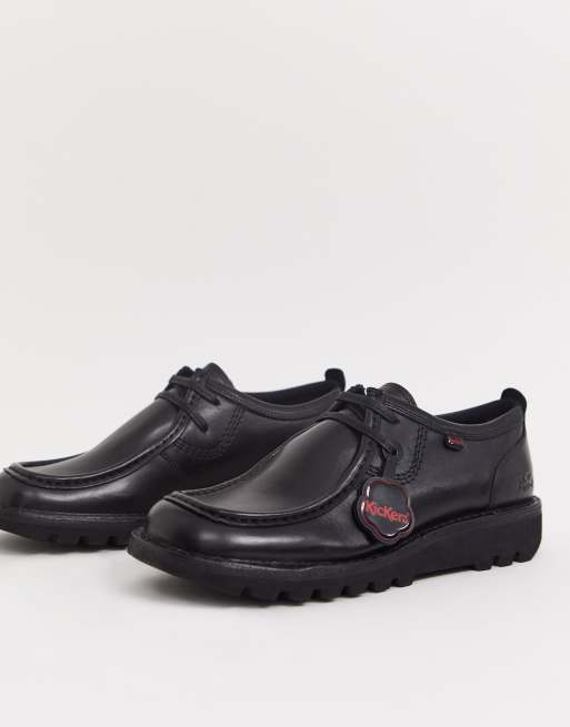 Kickers mens wallbi leather shoe black | ASOS