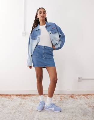 Kickers - Mini-jupe taille basse - Bleu moyen