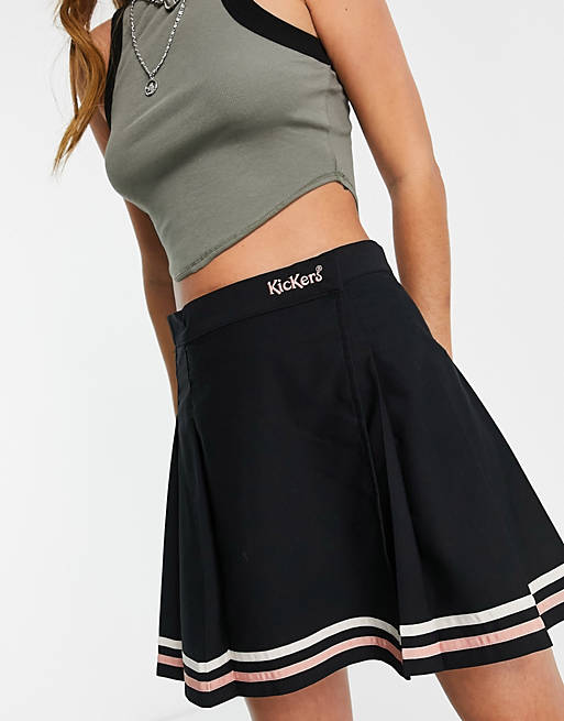 Kickers mini pleated tennis skirt with contrast stripe