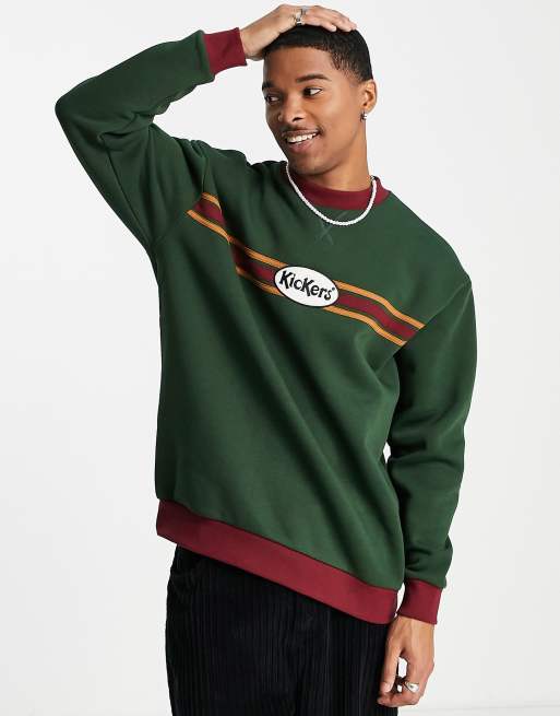 Kickers oval logo sweatshirt in green