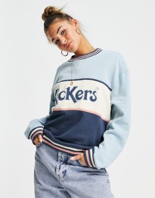 Kickers oversized boyfriend sweatshirt with front logo in vintage colour block