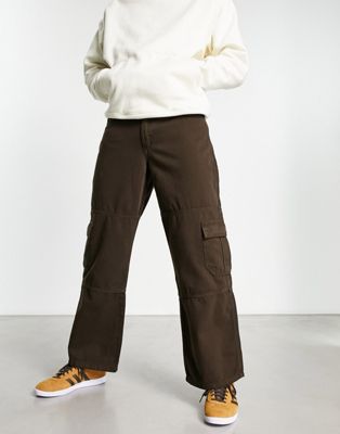 Kickers oversized cargo trousers in brown