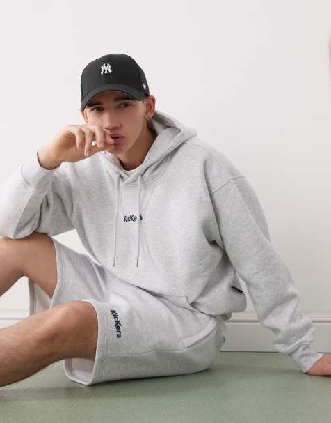 Kickers oversized hooded jumper in light grey marl (part of a set) - view 1