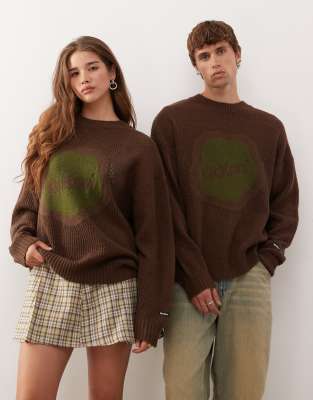 Kickers Kickers oversized knit jumper in dark brown