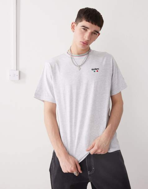 Kickers oversized t-shirt with kickers graphic in light grey marl - view 1