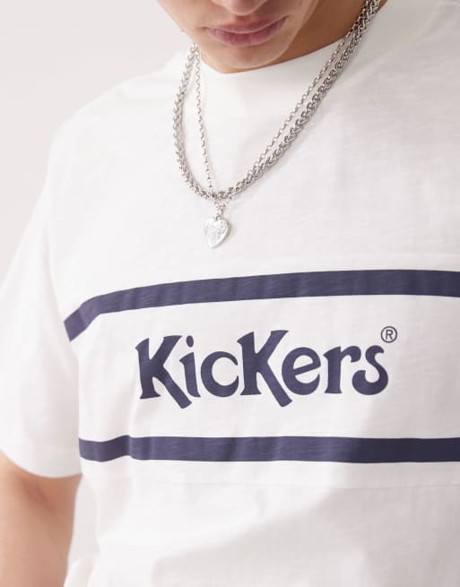 Kickers oversized t-shirt with navy kickers graphic in ecru, 2 of 4
