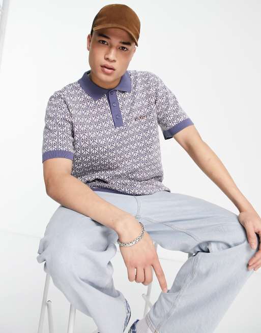 Kickers - Polo in maglia jacquard multicolore con motivo geometrico