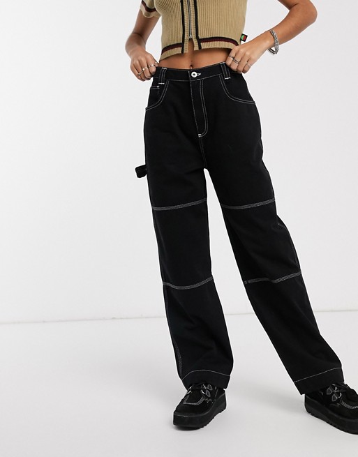 Kickers relaxed cargo pants with contrast stitching