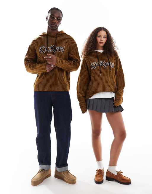Kickers relaxed knitted hoodie in stripe with logo | ASOS
