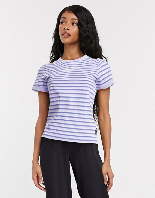 Kickers shrunken t-shirt with embroidery in retro stripe
