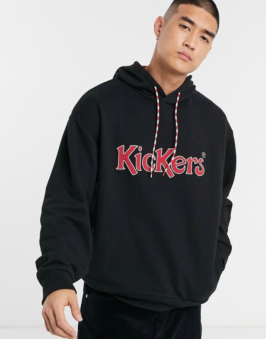 Kickers - Sort hættetrøje med stort logo