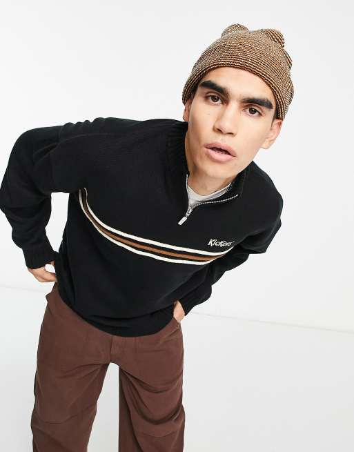 Kickers - Sort sweatshirt med halv lynlås