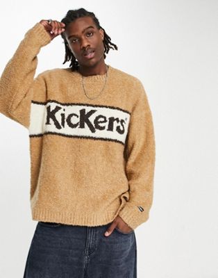 Kickers spacedye slogan jumper in brown