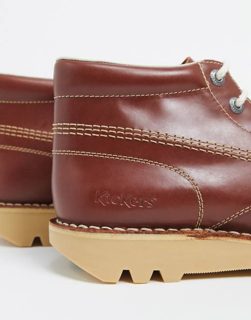 Kickers - Stivali alti in pelle cuoio, 2 di 4
