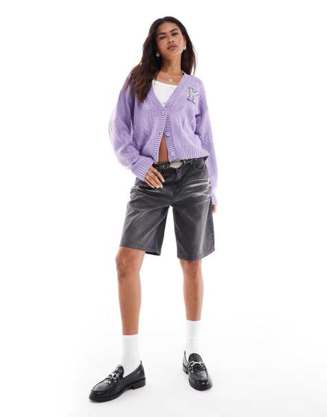 Kickers – Strickjacke in Lila mit Logo-Applikation - view 1