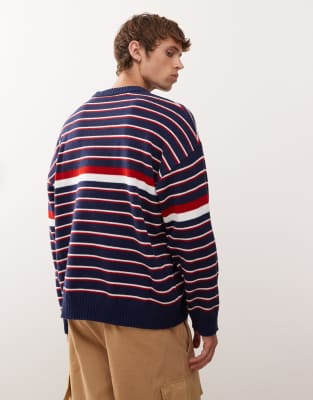 Kickers Stripe Sweatshirt In Blue