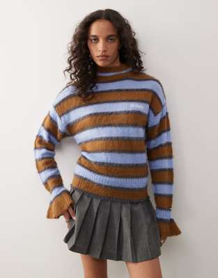 Kickers Striped Fuffy Knit Sweater In Multi