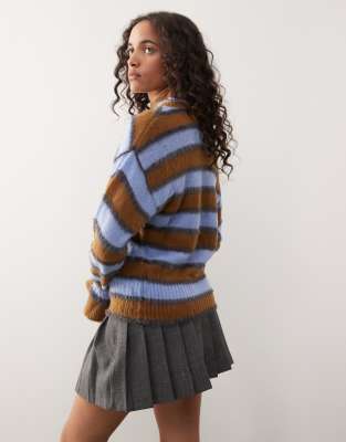 Kickers Striped Fuffy Knit Sweater In Multi