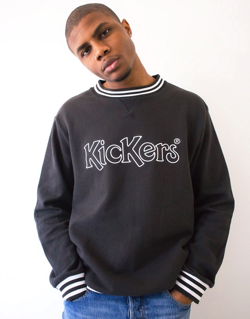 Kickers - Sweatshirt met klassiek logo en geribbelde kraag in zwart