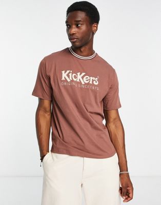 Kickers logo t-shirt in brown - ASOS Price Checker