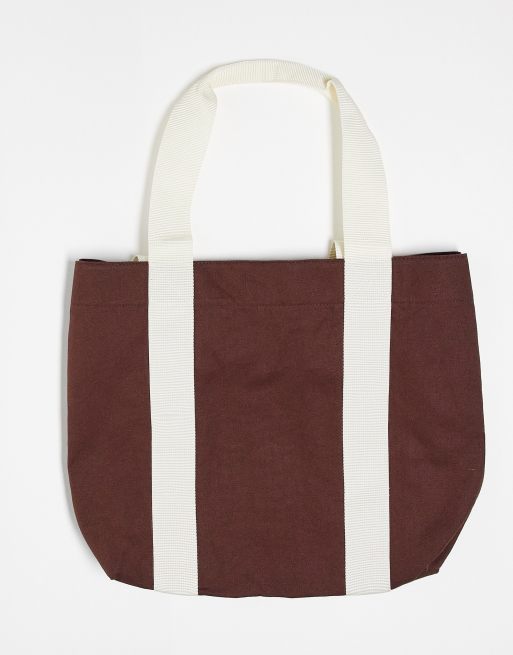 Kickers tote bag in brown with contrast straps, 3 of 4