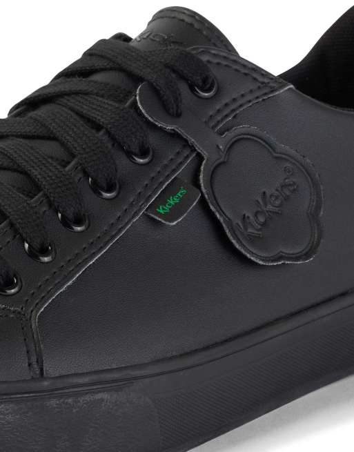 Kickers tovni vegan lace up shoes in black, 3 of 4