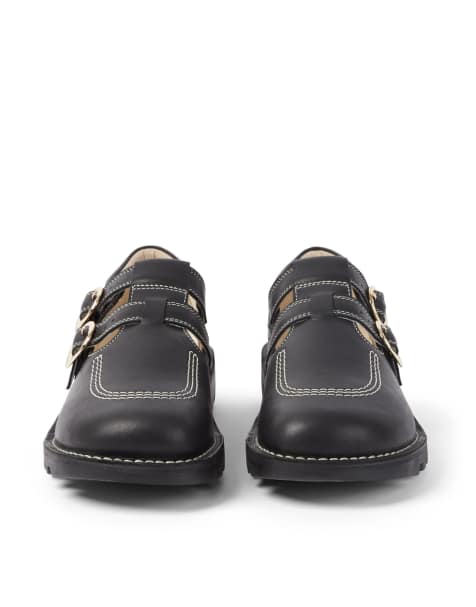 Kickers Unisex kick hi t-bar goldie shoes in black - view 1