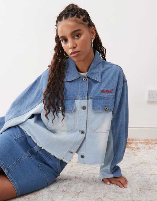 Kickers western boxy fit denim jacket in contrast denim | ASOS