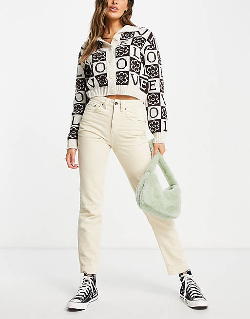 Kickers wide leg trousers with embroidered pocket logo in cord co-ord