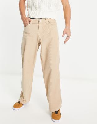 Kickers wide skate corduroy pants in brown