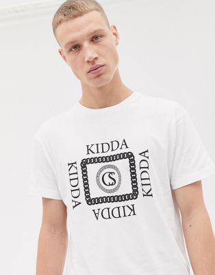 Kidda by Christopher Shannon - T-shirt in wit met kettingprint
