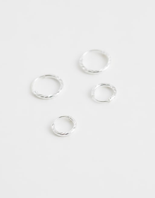 Kignsley Ryan multipack 8 and 10mm twisted hoops in sterling silver, 3 of 4