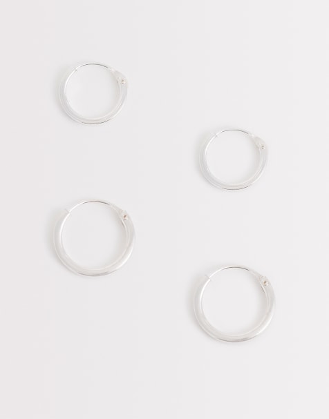 Kignsley Ryan - Set van 8 en 10mm oorringen in sterling zilver - view 1