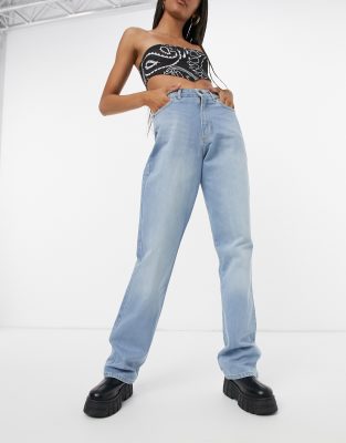 straight leg loose fit jeans