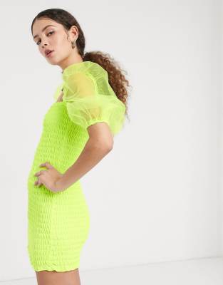 neon yellow mini dress