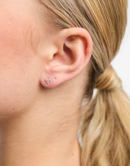 Lot De Boucles D'Oreilles Clous En Argent Massif - Style Vintage - Occasion Bon État