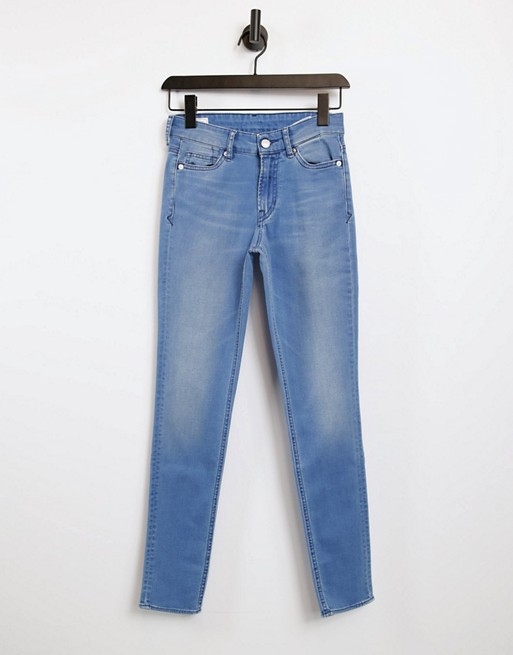 Kings of Indigo high rise skinny jeans in light wash blue